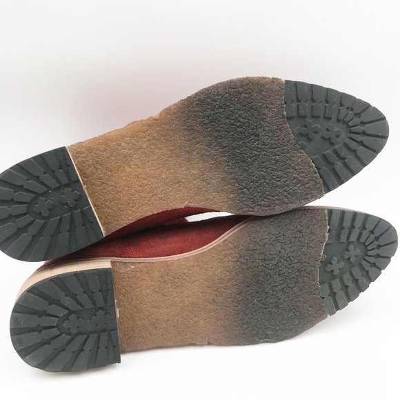 MATT BERNSON Cassidy Western Rustic Burgundy Suede Ankle Boots Womens 9.5 - Picture 13 of 13